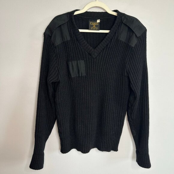 Citadel Made In England 100% Virgin Wool Black Sweater Men’s Size 42 Large - Picture 1 of 4
